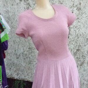 NOS vintage Ribbed Mr Mench Knit Dress Dusty Pink sz 6 oldstock